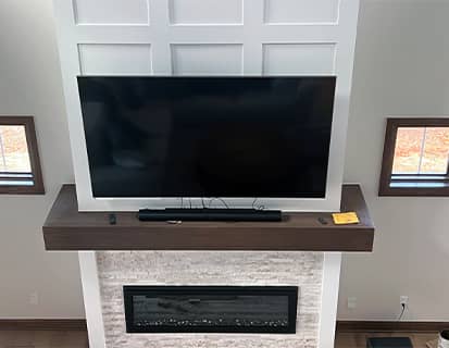 Finished fireplace in a Marysville, OH home